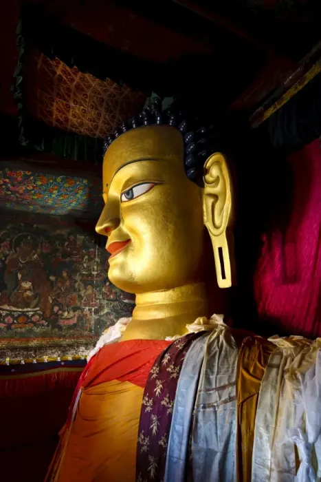 Framed Print : Gilded copper statue of Sakyamuni Buddha, Shey Royal Palace, Ladakh, Jammu and Kashmir Framed Print : Gilded copper statue of Sakyamuni Buddha, Shey Royal Palace, Ladakh, Jammu and Kashmir