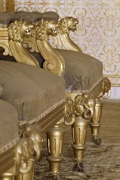 Detail of gilt chairs in the Durbar Hall