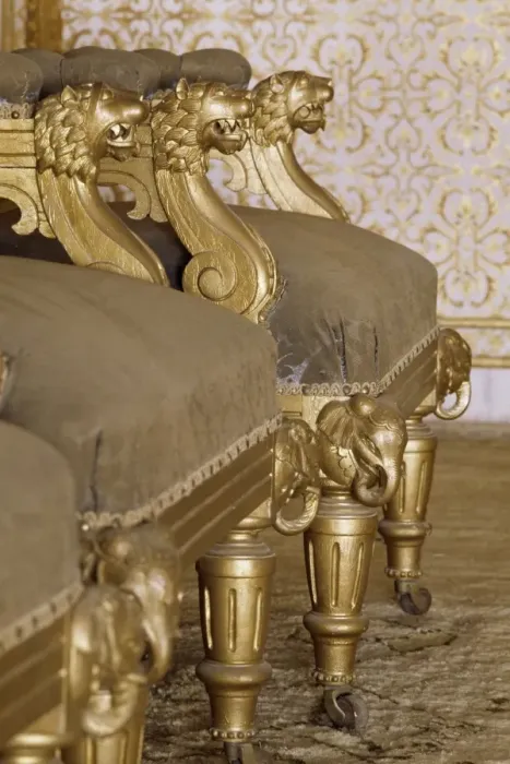 Framed Print : Detail of gilt chairs in the Durbar Hall Framed Print : Detail of gilt chairs in the Durbar Hall
