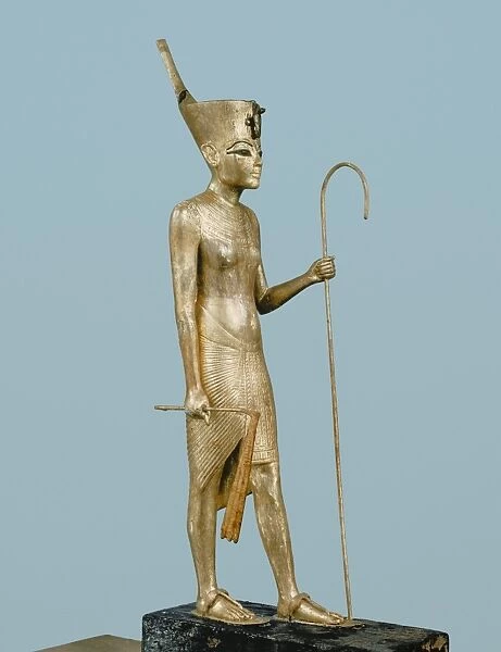 Gilt wood statuette of the king, from the tomb of the pharaoh Tutankhamun