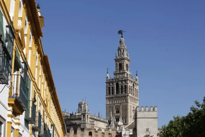 Framed Print : Giralda, the Seville cathedral bell tower, formerly a minaret, UNESCO World Heritage Site