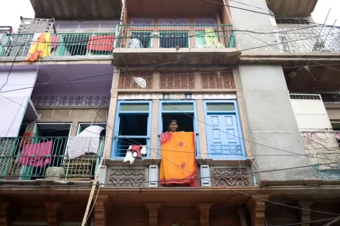Framed Print : Girl at window with sari drying, Jodhpur, Rajasthan, India, Asia Framed Print : Girl at window with sari drying, Jodhpur, Rajasthan, India, Asia