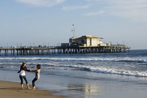 Girls enjoying the seaside near Santa Monica Pier