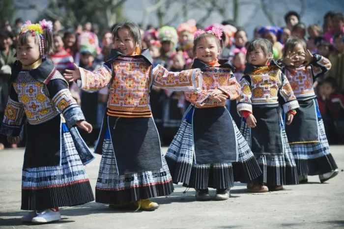 Framed Print : Girls in ethnic costume at a 4 Seals Miao lunar New Year festival, Xinyao village Framed Print : Girls in ethnic costume at a 4 Seals Miao lunar New Year festival, Xinyao village