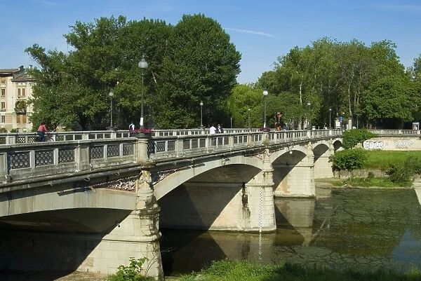 Giuseppe Verdi Bridge and Parma Creek, Parma, Emilia Romagna, Italy, Europe