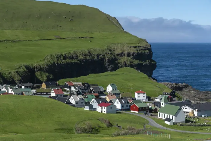 Framed Print : Gjogv, Esturoy Island, Faroe Islands, Denmark, Europe Framed Print : Gjogv, Esturoy Island, Faroe Islands, Denmark, Europe