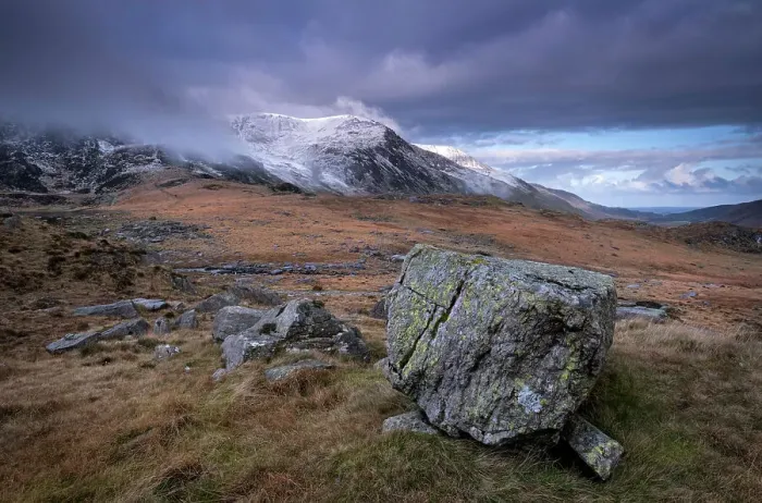 Framed Print : Glacial Erratic Boulder backed by the Glyderau Mountains, Cwm Idwal, Snowdonia National Park, Eryri, North Wales, United Kingdom, Europe Framed Print : Glacial Erratic Boulder backed by the Glyderau Mountains, Cwm Idwal, Snowdonia National Park, Eryri, North Wales, United Kingdom, Europe