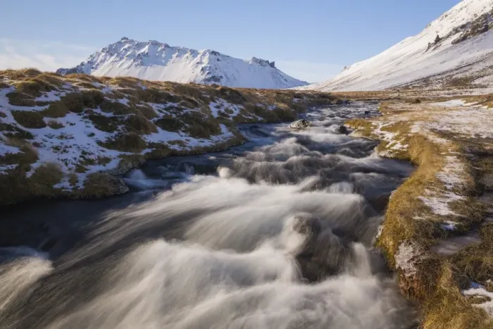 Framed Print : Glacial river and snow-capped mountains, Snaefellsnes, Iceland, Polar Regions Framed Print : Glacial river and snow-capped mountains, Snaefellsnes, Iceland, Polar Regions