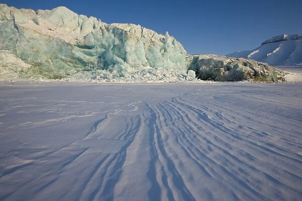 Glacier and glacier ice, Billefjord, Svalbard, Spitzbergen, Arctic, Norway