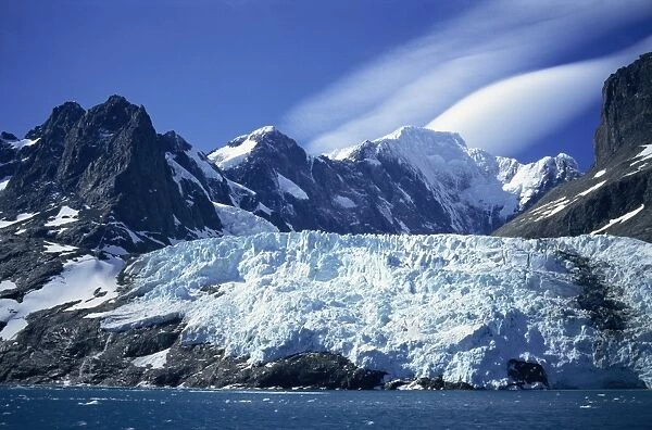 Glacier on southeast coast, South Georgia, Polar Regions