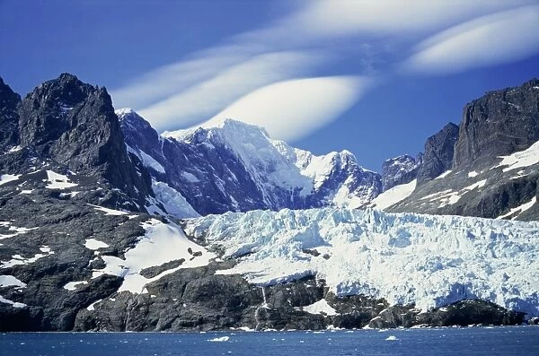 Glacier on southeast coast, South Georgia, Polar Regions