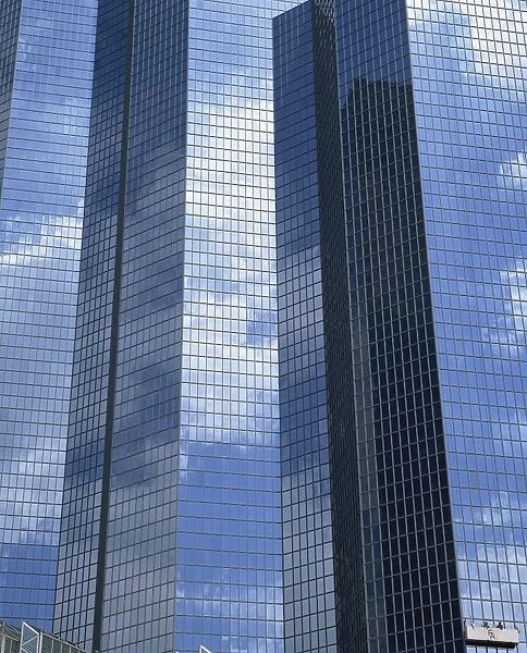 Glass exterior of a modern office building, La Defense, Paris, France, Europe