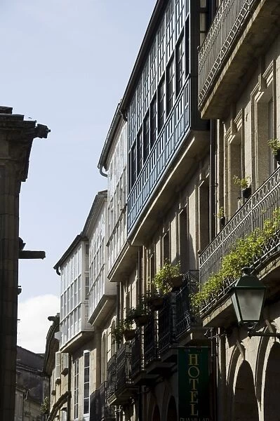 Glazed balconies in Santiago de Compostela