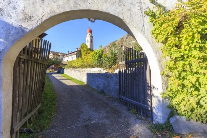 Framed Print : Glimpse of the village of Parcines with its typical church. Parcines, Val Venosta Framed Print : Glimpse of the village of Parcines with its typical church. Parcines, Val Venosta