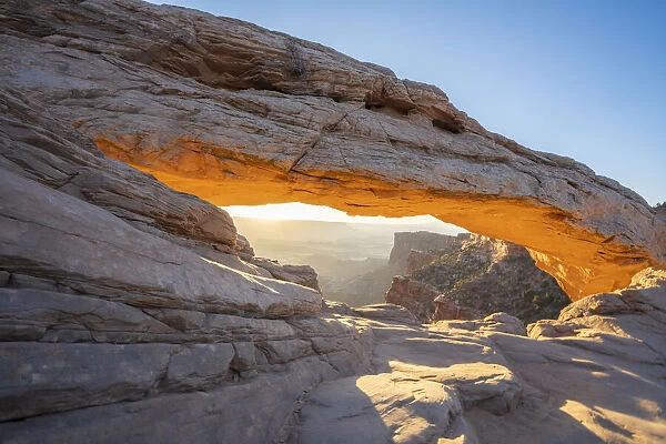 Glowing arch at Mesa Arch, Canyonlands National Park, Utah, United States of America