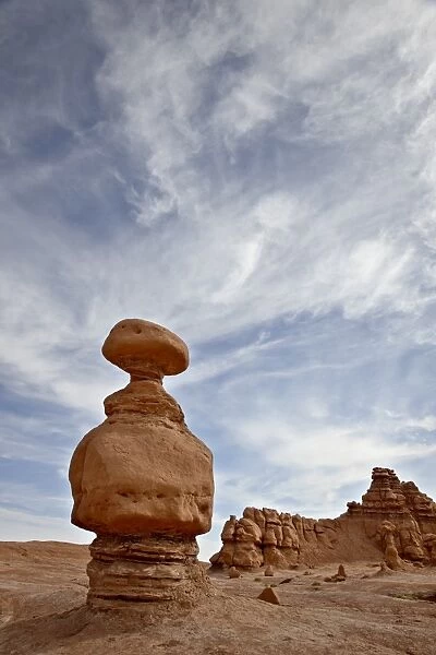Goblin hoodoo formation and clouds, Goblin Valley State Park, Utah, United States of America
