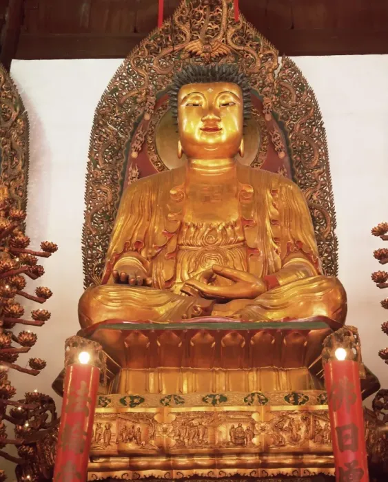 Framed Print : Gold seated Buddha statue, Heavenly King Hall, Jade Buddha Temple, Yufo Si Framed Print : Gold seated Buddha statue, Heavenly King Hall, Jade Buddha Temple, Yufo Si