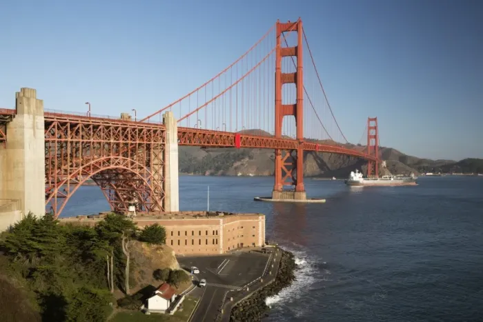 Framed Print : Golden Gate Bridge and Fort Point, San Francisco, California, United States of America, North America Framed Print : Golden Gate Bridge and Fort Point, San Francisco, California, United States of America, North America