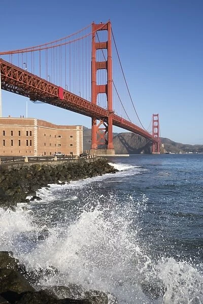 Golden Gate Bridge and Fort Point, San Francisco, California, United States of America, North America
