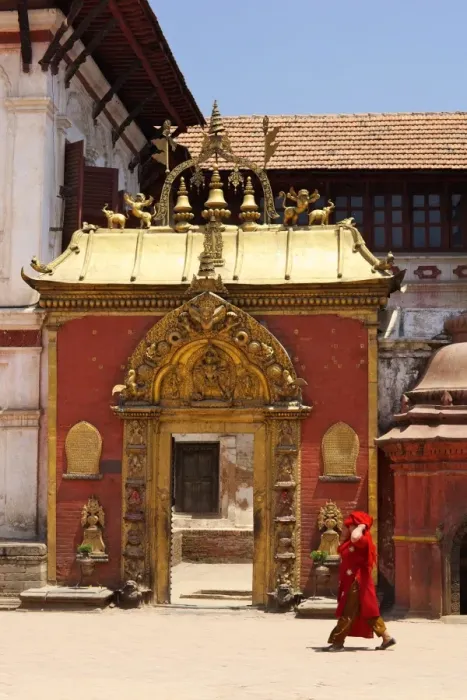 Framed Print : Golden Gate, dating from 1754, Royal Palace, Durbar Square, UNESCO World Heritage Site, Bhaktapur, Kathmandu Valley, Nepal, Asia