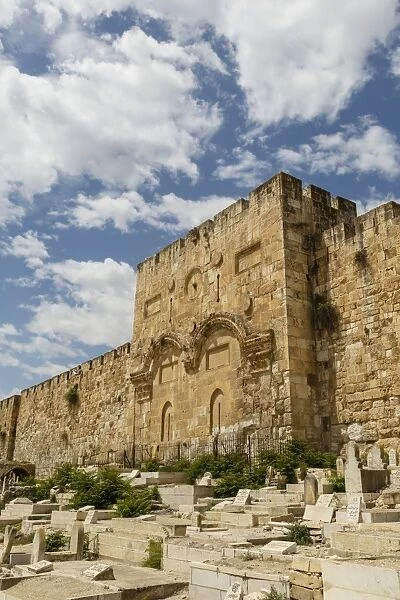 The Golden Gate on the eastern wall of the Temple Mount, UNESCO World Heritage Site, Jerusalem, Israel, Middle East