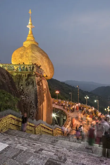 Framed Print : Golden Rock (Kyaiktiyo Pagoda) at night, a Buddhist Temple in Mon State, Myanmar (Burma) Framed Print : Golden Rock (Kyaiktiyo Pagoda) at night, a Buddhist Temple in Mon State, Myanmar (Burma)