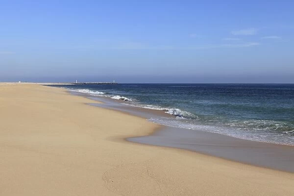 The golden sands of a beach on Ilha Deserta (Barreta), an island in the Ria Formosa National Park