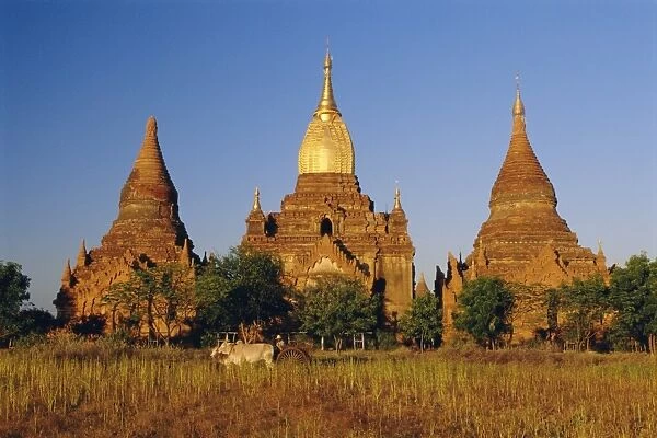 Golden spire on ancient temple in old Bagan (Pagan), Myanmar (Burma)