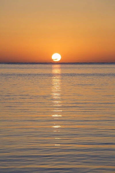 Golden sunrise over the Sea of Crete, Rethymno (Rethymnon), Crete, Greek Islands
