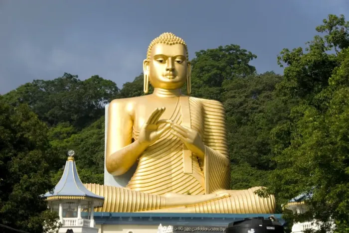 Framed Print : Golden Temple, with 30m high statue of Buddha, Dambulla, Sri Lanka, Asia Framed Print : Golden Temple, with 30m high statue of Buddha, Dambulla, Sri Lanka, Asia