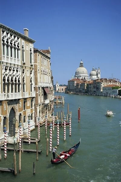 Gondolas on the Grand Canal with Santa Maria Della
