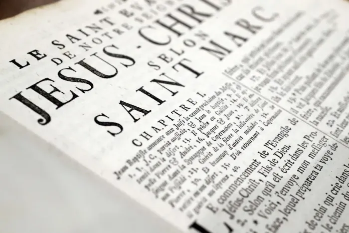 Framed Print : The Gospel of St. Mark, old Holy Bible, Strasbourg, France, Europe Framed Print : The Gospel of St. Mark, old Holy Bible, Strasbourg, France, Europe