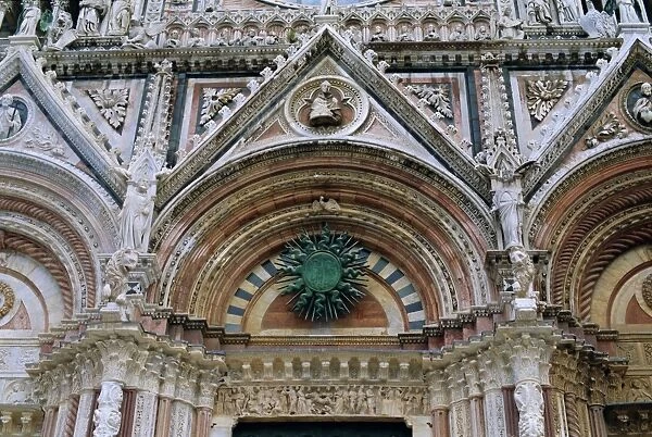 Gothic detail on the facade of the Duomo (Cathedral)