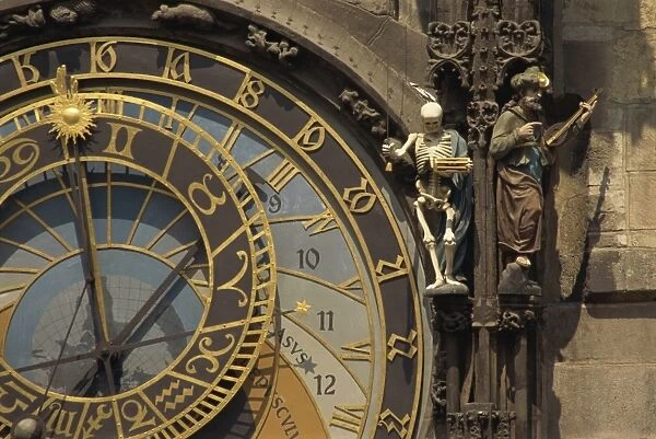 The Gothic Horloge on the Old Town Hall on the Stare Mesto Square in Prague