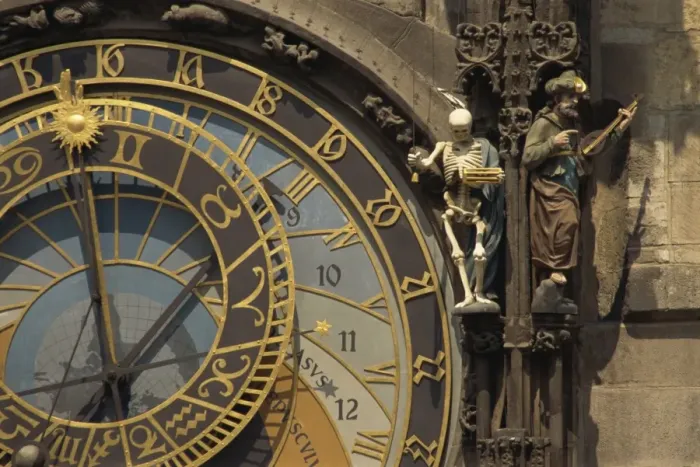 Framed Print : The Gothic Horloge on the Old Town Hall on the Stare Mesto Square in Prague Framed Print : The Gothic Horloge on the Old Town Hall on the Stare Mesto Square in Prague