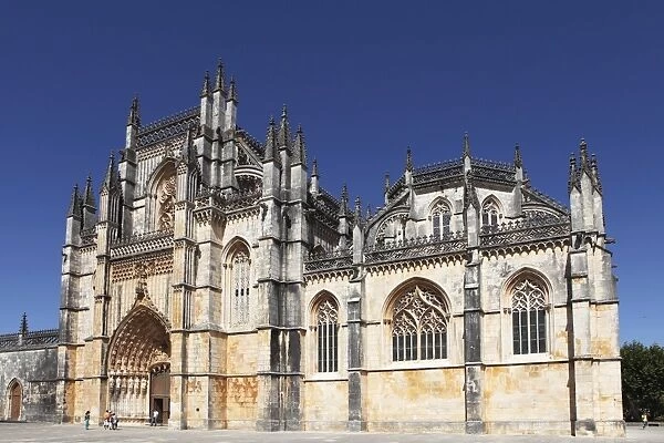 The Gothic-Manueline style Batalha Abbey (Mosteiro de Santa Maria da Vitoria)