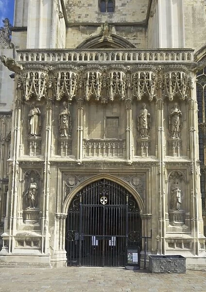 Gothic southwest porch, built in the 15th century by Thomas Mapilton and Richard Beke, Canterbury Cathedral, UNESCO World Heritage Site, Canterbury, Kent, England, United Kingdom, Europe