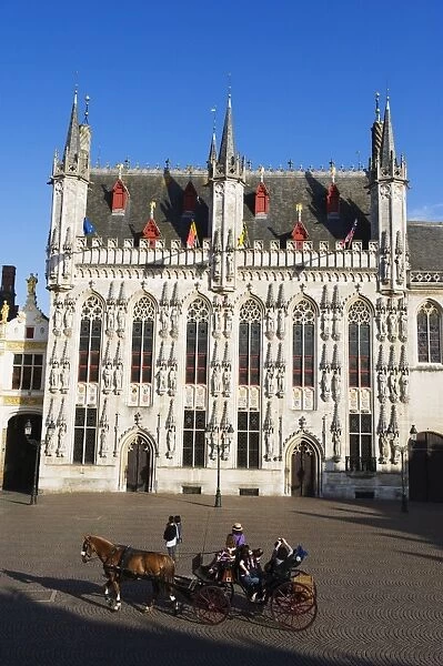 Gothic stone facade of the 14th century Stadhuis (City Hall), Old Town