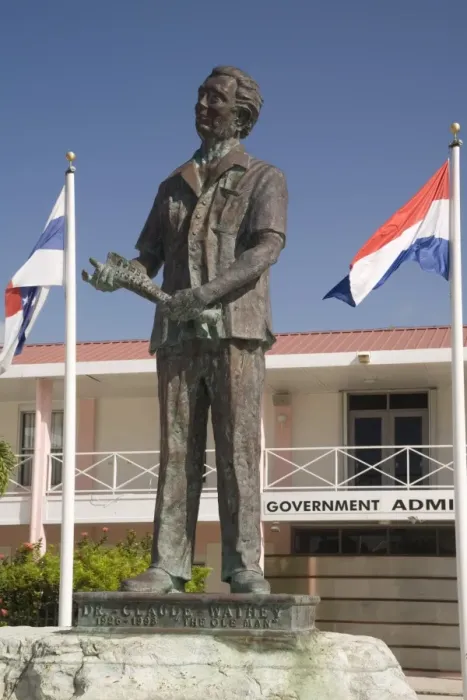 Framed Print : Government Admin Building and statue of Dr. Claude Wathey (The Ole Man) Framed Print : Government Admin Building and statue of Dr. Claude Wathey (The Ole Man)
