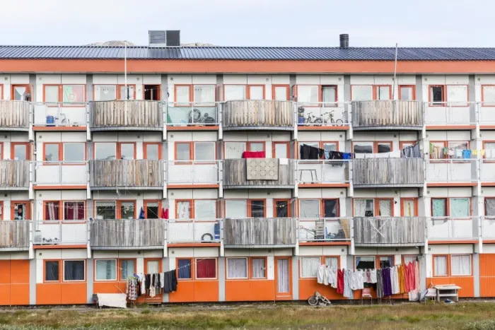 Framed Print : Government built housing for native people in Sisimiut, Greenland, Polar Regions Framed Print : Government built housing for native people in Sisimiut, Greenland, Polar Regions
