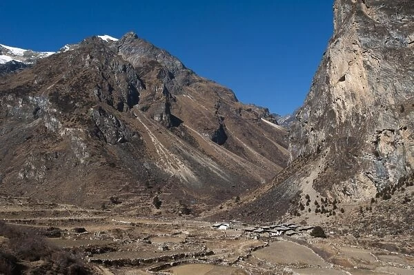 Goyul village between Lingzhi and Chebisa along the Laya-Gasa trekking route, Thimpu District