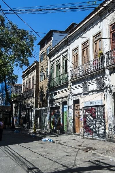 Graffiti art work on houses in Lapa, Rio de Janeiro, Brazil, South America