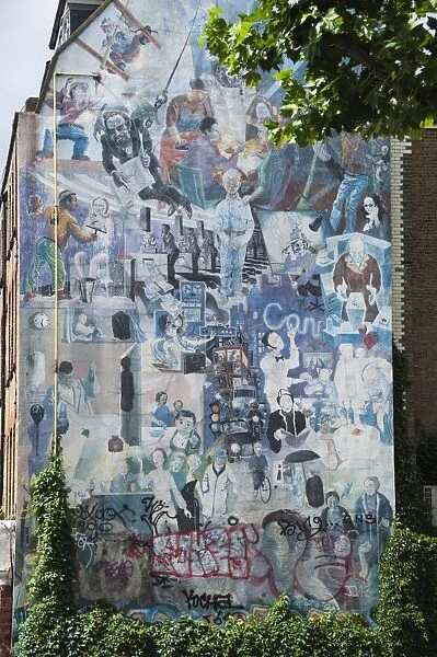 Graffito Wall off Tottenham Court Road, London, England, United Kingdom, Europe