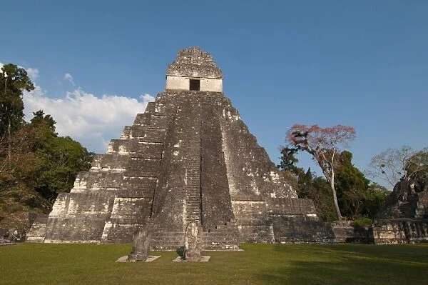 Gran Plaza and Temple I, Mayan archaeological site, Tikal, UNESCO World Heritage Site