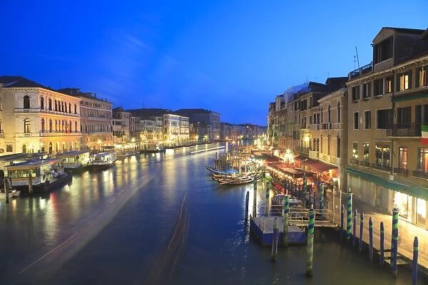 Grand Canal at dusk, Venice, UNESCO World Heritage Site, Veneto, Italy, Europe