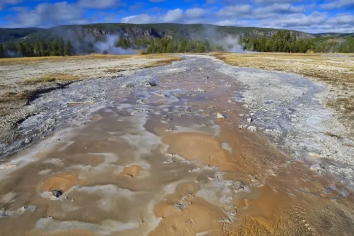 Framed Print : Grand Geyser run-off, Upper Geyser Basin, Yellowstone National Park, UNESCO World Heritage Site, Wyoming, United States of America, North America Framed Print : Grand Geyser run-off, Upper Geyser Basin, Yellowstone National Park, UNESCO World Heritage Site, Wyoming, United States of America, North America