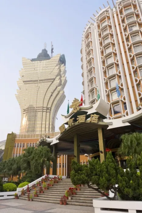 Framed Print : Grand Lisboa casino in central Macau, Macau, China, Asia Framed Print : Grand Lisboa casino in central Macau, Macau, China, Asia