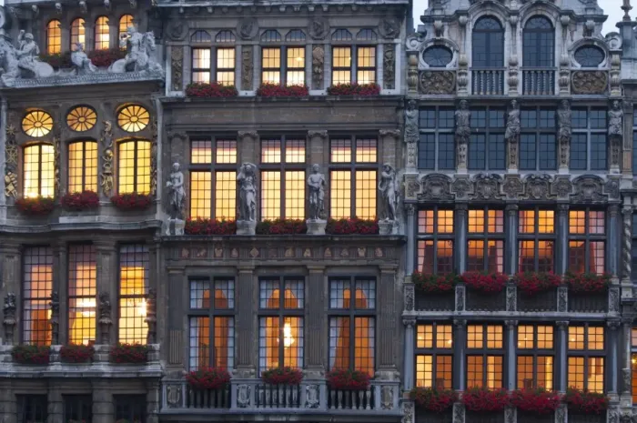 Framed Print : Grand Place building facade at dusk, UNESCO World Heritage Site, Brussels, Belgium, Europe Framed Print : Grand Place building facade at dusk, UNESCO World Heritage Site, Brussels, Belgium, Europe