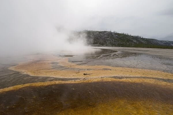 Grand Prismatic Spring in winter, Lower Geyser Basin, Yellowstone National Park