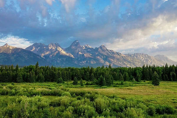 Grand Teton National Park plains and mountains, Jackson, Wyoming, United States of America, North America
